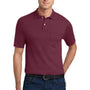 Jerzees Mens SpotShield Stain Resistant Short Sleeve Polo Shirt w/ Pocket - Maroon