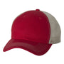 Sportsman Mens Contrast Stitch Mesh Back Adjustable Hat - Red/Stone - NEW