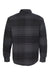 Burnside 8610 Mens Quilted Flannel Button Down Shirt Jacket Black Plaid Flat Back