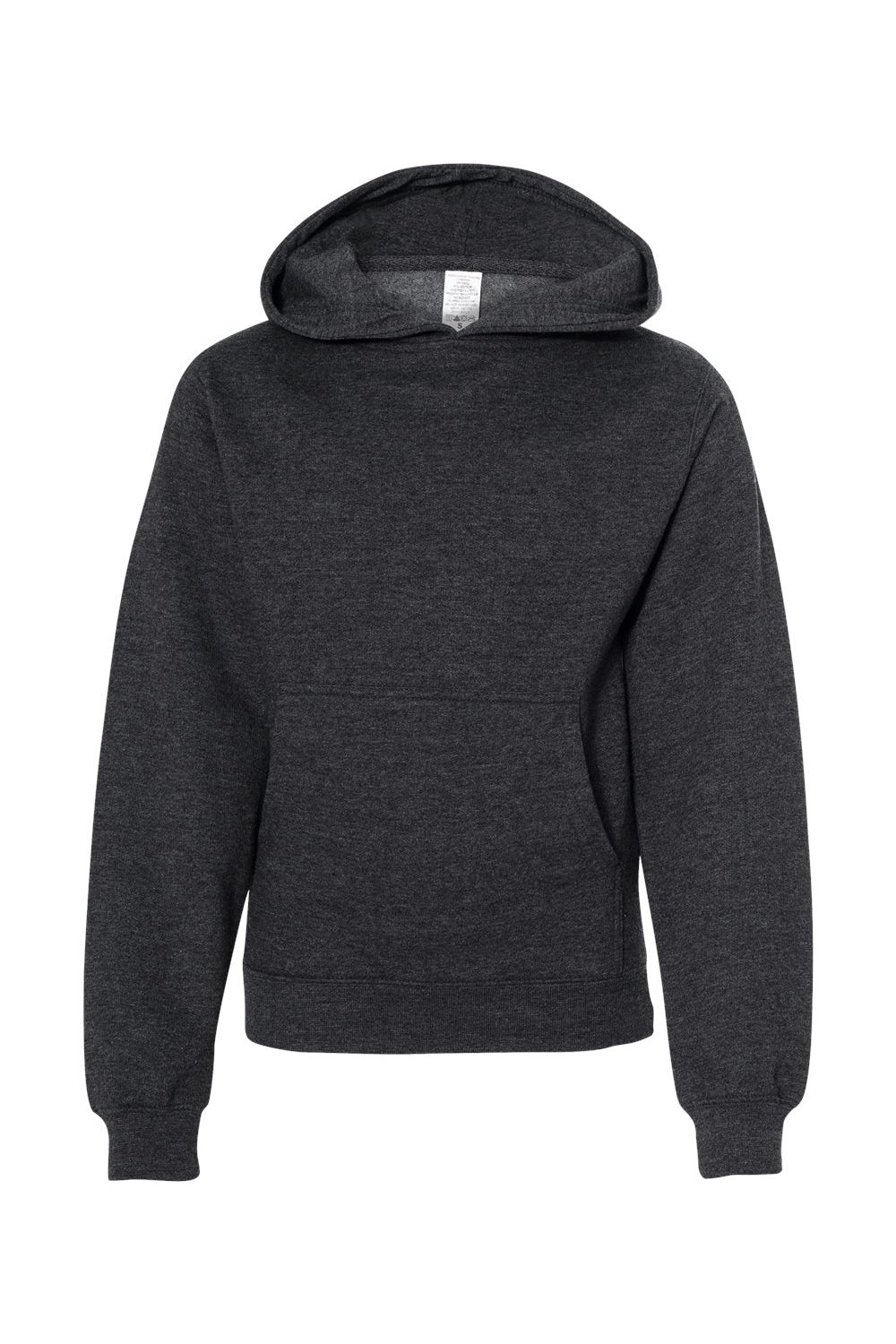 Independent Trading Co. SS4001Y Youth Hooded Sweatshirt Hoodie Heather Charcoal Grey Flat Front