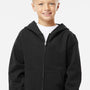 Independent Trading Company Youth Full Zip Hooded Sweatshirt Hoodie w/ Pockets - Black