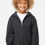 Independent Trading Company Youth Full Zip Hooded Sweatshirt Hoodie w/ Pockets - Heather Charcoal Grey