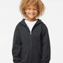 Independent Trading Co. Youth Full Zip Hooded Sweatshirt Hoodie - Heather Charcoal Grey - NEW