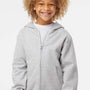 Independent Trading Company Youth Full Zip Hooded Sweatshirt Hoodie w/ Pockets - Heather Grey