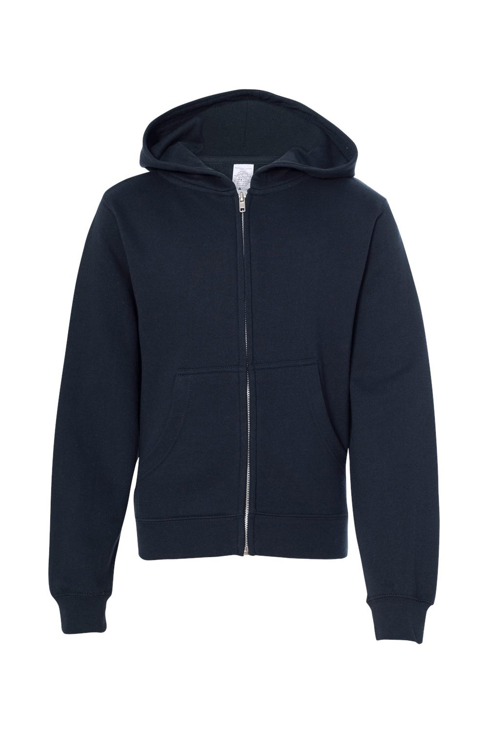 Independent Trading Co. SS4001YZ Youth Full Zip Hooded Sweatshirt Hoodie Navy Blue Flat Front