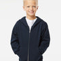 Independent Trading Co. Youth Full Zip Hooded Sweatshirt Hoodie - Navy Blue - NEW