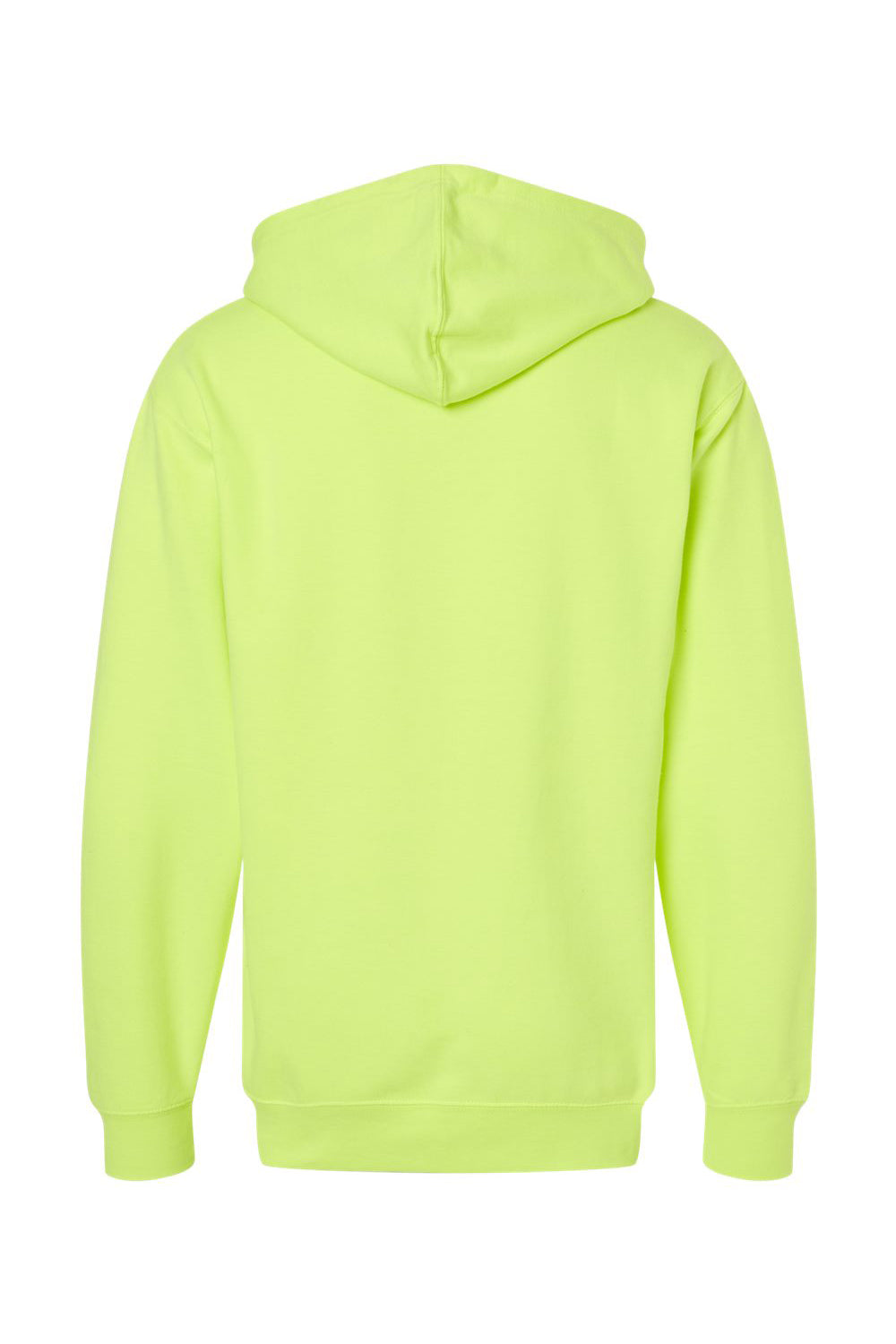 Independent Trading Co. SS4500Z Mens Full Zip Hooded Sweatshirt Hoodie Safety Yellow Flat Back