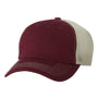 Sportsman Mens Contrast Stitch Mesh Back Adjustable Hat - Maroon/Stone - NEW