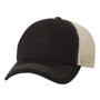 Sportsman Mens Contrast Stitch Mesh Back Adjustable Hat - Black/Stone - NEW