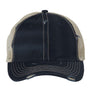 Valucap Hats Mens Bounty Dirty Washed Mesh Back Adjustable Hat - Navy Blue/Khaki