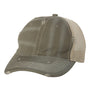 Valucap Hats Mens Bounty Dirty Washed Mesh Back Adjustable Hat - Olive Green/Khaki