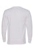 Bayside BA5060 Mens USA Made Long Sleeve Crewneck T-Shirt White Flat Back