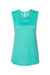Bella + Canvas BC8803/B8803/8803 Womens Flowy Muscle Tank Top Teal Green Flat Front