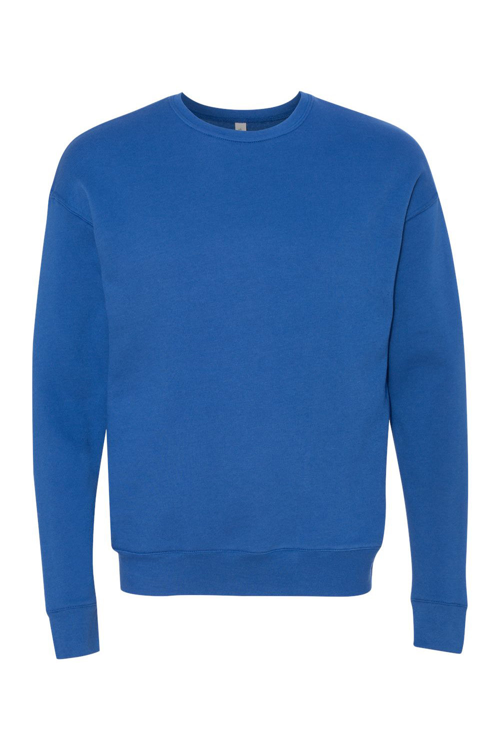 Bella + Canvas BC3945/3945 Mens Fleece Crewneck Sweatshirt True Royal Blue Flat Front