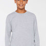 LAT Youth Fine Jersey Long Sleeve Crewneck T-Shirt - Heather Grey