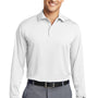 Nike Mens Stretch Tech Dri-Fit Moisture Wicking Long Sleeve Polo Shirt - White