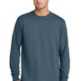 Port & Company Mens Core Long Sleeve Crewneck T-Shirt - Steel Blue