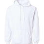 Badger Mens Performance Moisture Wicking Fleece Hooded Sweatshirt Hoodie w/ Pouch Pocket - White