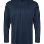 Badger Mens B-Core Moisture Wicking Long Sleeve Hooded T-Shirt Hoodie - Navy Blue
