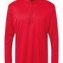 Badger Mens B-Core Moisture Wicking Long Sleeve Hooded T-Shirt Hoodie - Red
