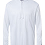 Badger Mens B-Core Moisture Wicking Long Sleeve Hooded T-Shirt Hoodie - White