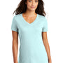 District Womens Perfect Weight Short Sleeve V-Neck T-Shirt - Seaglass Blue - Closeout