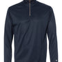 Badger Mens B-Core Moisture Wicking 1/4 Zip Sweatshirt - Navy Blue/Graphite Grey