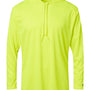 Badger Mens B-Core Moisture Wicking Long Sleeve Hooded T-Shirt Hoodie - Safety Yellow