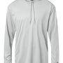 Badger Mens B-Core Moisture Wicking Long Sleeve Hooded T-Shirt Hoodie - Silver Grey