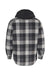 Burnside 8620 Mens Quilted Flannel Full Zip Hooded Jacket Black/Grey Flat Back