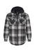 Burnside 8620 Mens Quilted Flannel Full Zip Hooded Jacket Black/Grey Flat Front