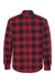 Burnside 8610 Mens Quilted Flannel Button Down Shirt Jacket Red/Black Buffalo Flat Back