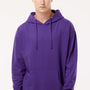 Independent Trading Company Mens Hooded Sweatshirt Hoodie w/ Pouch Pocket - Purple