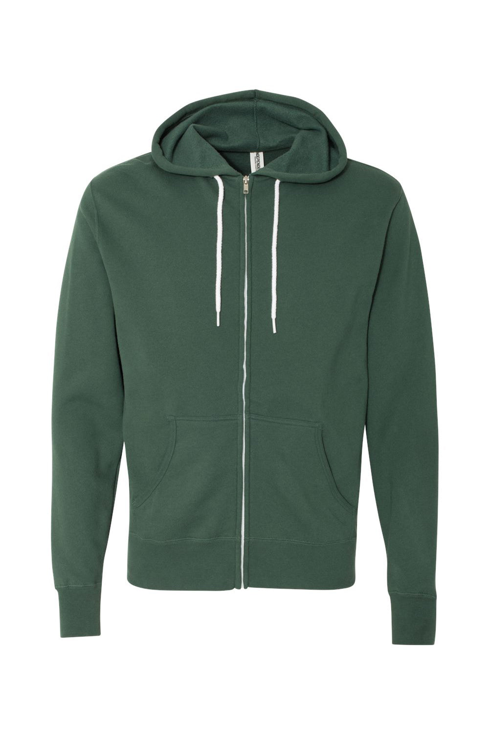Independent Trading Co. AFX90UNZ Mens Full Zip Hooded Sweatshirt Hoodie Alpine Green Flat Front