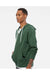 Independent Trading Co. AFX90UNZ Mens Full Zip Hooded Sweatshirt Hoodie Alpine Green Model Side