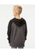 Independent Trading Co. PRM15YSB Youth Special Blend Raglan Hooded Sweatshirt Hoodie Carbon Grey/Black Model Back