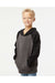 Independent Trading Co. PRM15YSB Youth Special Blend Raglan Hooded Sweatshirt Hoodie Carbon Grey/Black Model Side
