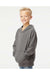 Independent Trading Co. PRM15YSB Youth Special Blend Raglan Hooded Sweatshirt Hoodie Nickel Grey Model Side