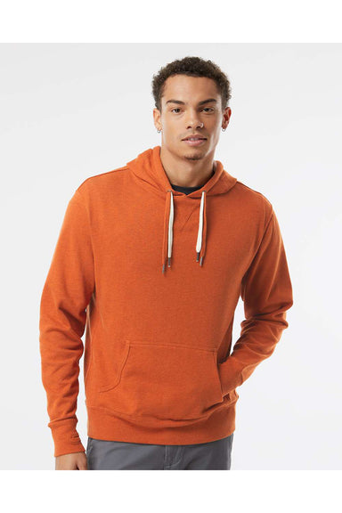 Independent Trading Co. PRM90HT Mens French Terry Hooded Sweatshirt Hoodie Heather Burnt Orange Model Front