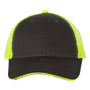 Valucap Hats Mens Sandwich Bill Adjustable Trucker Hat - Charcoal Grey/Neon Yellow