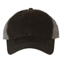 Richardson Mens Garment Washed Snapback Trucker Hat - Black/Charcoal Grey - NEW