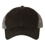 Richardson Hats Mens Garment Washed Snapback Trucker Hat - Black/Charcoal Grey