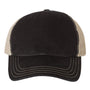 Richardson Mens Garment Washed Snapback Trucker Hat - Black/Khaki Brown - NEW