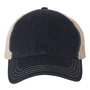 Richardson Mens Garment Washed Snapback Trucker Hat - Navy Blue/Khaki - NEW