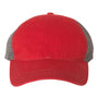 Richardson Mens Garment Washed Snapback Trucker Hat - Red/Charcoal Grey - NEW