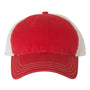 Richardson Hats Mens Garment Washed Snapback Trucker Hat - Red/White