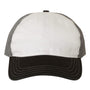 Richardson Mens Garment Washed Snapback Trucker Hat - White/Charcoal Grey/Black - NEW