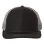 Richardson Hats Mens Snapback Trucker Hat - Black/Charcoal Grey