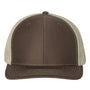 Richardson Mens Snapback Trucker Hat - Brown/Khaki - NEW