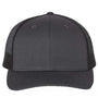 Richardson Mens Snapback Trucker Hat - Charcoal Grey/Black - NEW
